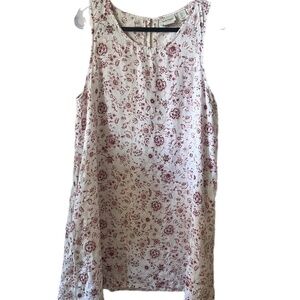 Haute Hippie Linen CottageCore Floral swing sheath beach effortless dress
